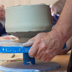 Oxford Ceramics Fair 2014 - Eddie Curtis demonstrating his application of texture